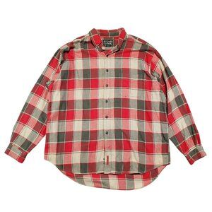 Abercrombie & Fitch Red and Green Plaid Casual Button Down Shirt